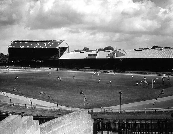Chelseas Stamford Bridge Ground in 1952 as A and B teams play each other in August