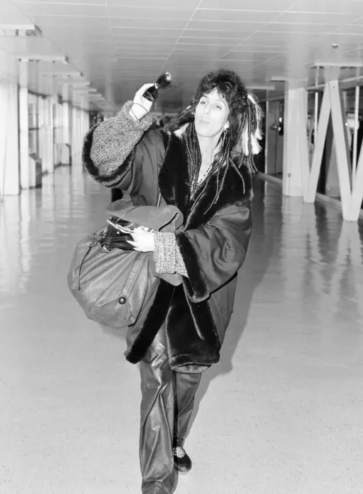 Framed Print : Cher, American actress and singer, Departures, London Heathrow Airport Framed Print : Cher, American actress and singer, Departures, London Heathrow Airport
