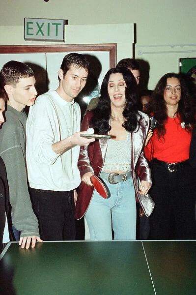 Cher, American singer and actress, at the Look Ahead hostel project in Dock Street