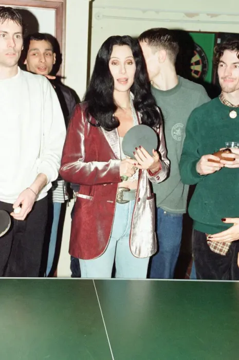 Framed Print : Cher, American singer and actress, at the Look Ahead hostel project in Dock Street Framed Print : Cher, American singer and actress, at the Look Ahead hostel project in Dock Street