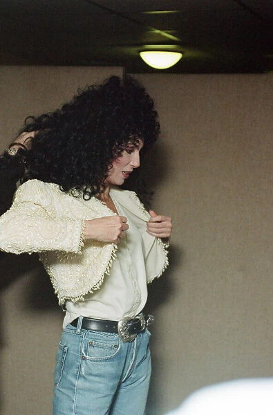 Cher, American singer backstage, ahead of her concert, Heart of Stone Tour