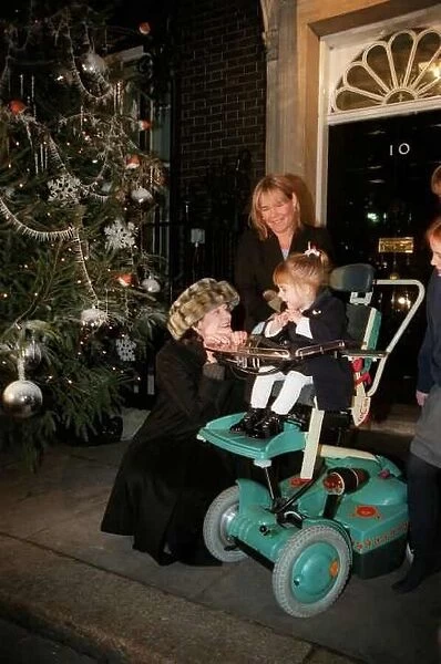 Cherie Booth QC December 1998 turnung on the lights of the christmas tree at No 10