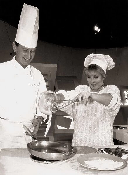 Cheryl Baker October 1987 Steps into to egg on chef Stephen Turner as he tries to