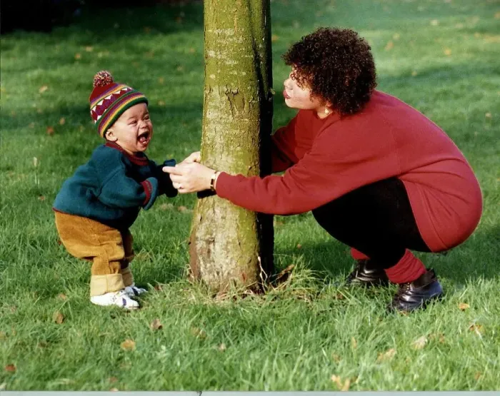 Framed Print : Cheryl Maiker actress playing with her baby son Benjamin Framed Print : Cheryl Maiker actress playing with her baby son Benjamin