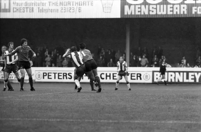Framed Print : Chester v. Bolton Wanderers. August 1981 MF03-04-010 Local Caption Pre-Season
