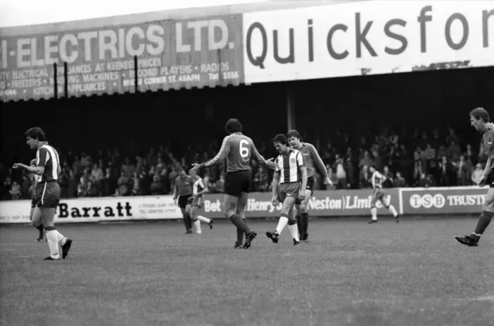 Framed Print : Chester v. Bolton Wanderers. August 1981 MF03-04-011 Local Caption Pre-Season