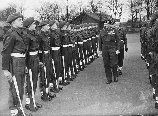 The Chief of the Imperial General Staff Field Marshal Lord Montgomery inspecting a guard