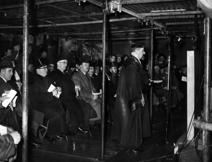 Framed Print : Chief Rabbi of Great Britain and the Commonwealth Israel Brodie addressing a Framed Print : Chief Rabbi of Great Britain and the Commonwealth Israel Brodie addressing a