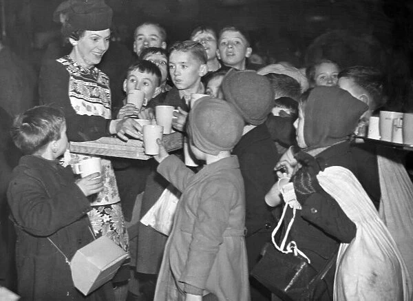 Child evacuees during the Second Word War, Liverpool, Merseyside. Circa 1940