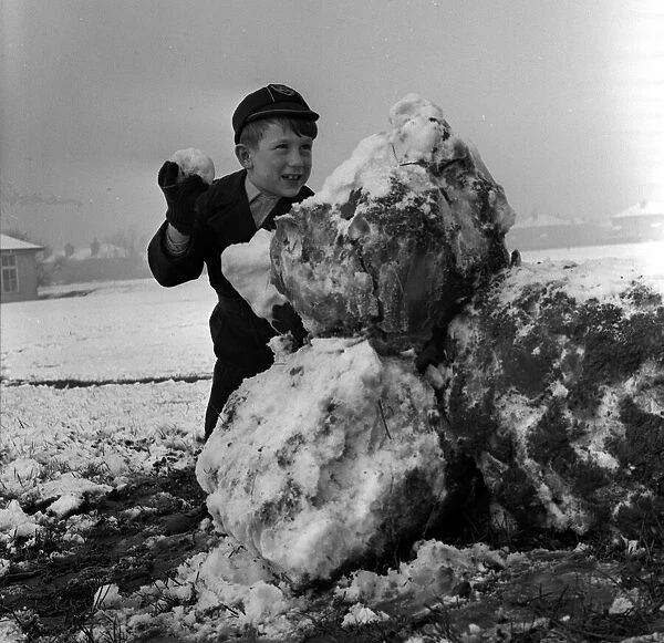 Child Playing in the snow December 1961 Six years old Jack Frost was having