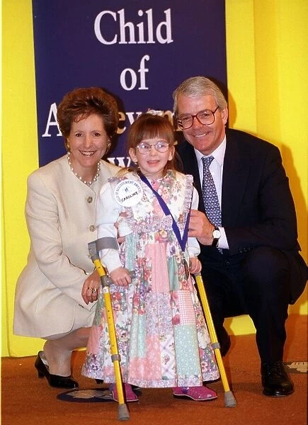 Children of Achievement Awards 1998 Caroline Sowerby with former prime minister