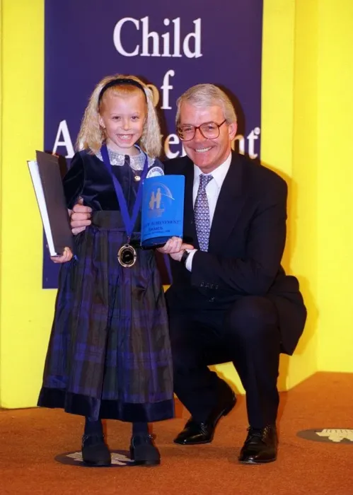 Framed Print : Children of Achievement Awards February 1998 Leanne Hanmore with former prime Framed Print : Children of Achievement Awards February 1998 Leanne Hanmore with former prime