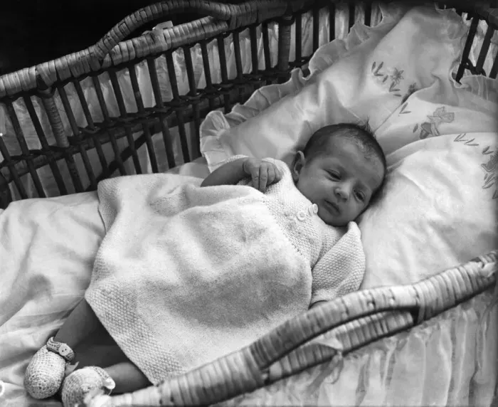 Framed Print : Children: Babies. Janet Trayler, 4 weeks old. August 1943 P009093