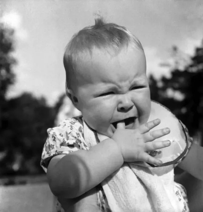 Framed Print : Children: Baby: Expressions: Crying. July 1953 D3848-001 Framed Print : Children: Baby: Expressions: Crying. July 1953 D3848-001