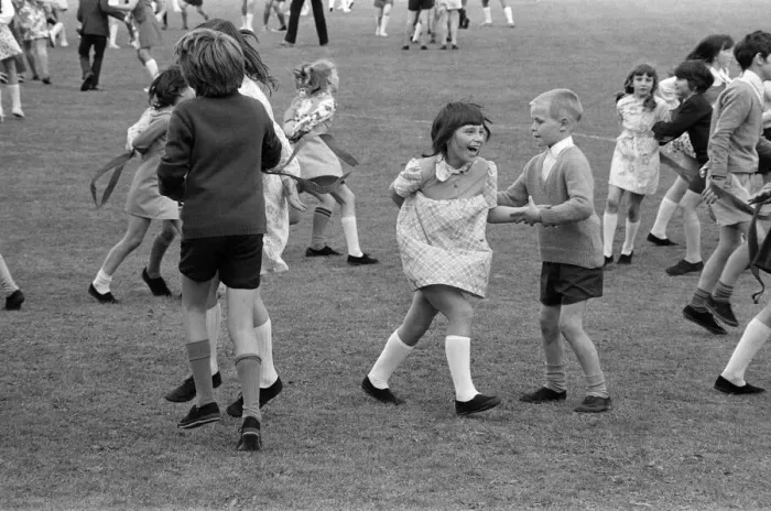 Framed Print : Children country dancing in Teesside. 1972 Framed Print : Children country dancing in Teesside. 1972