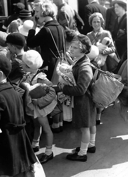 Children being evacuated from East Coast areas. 2nd June 1940
