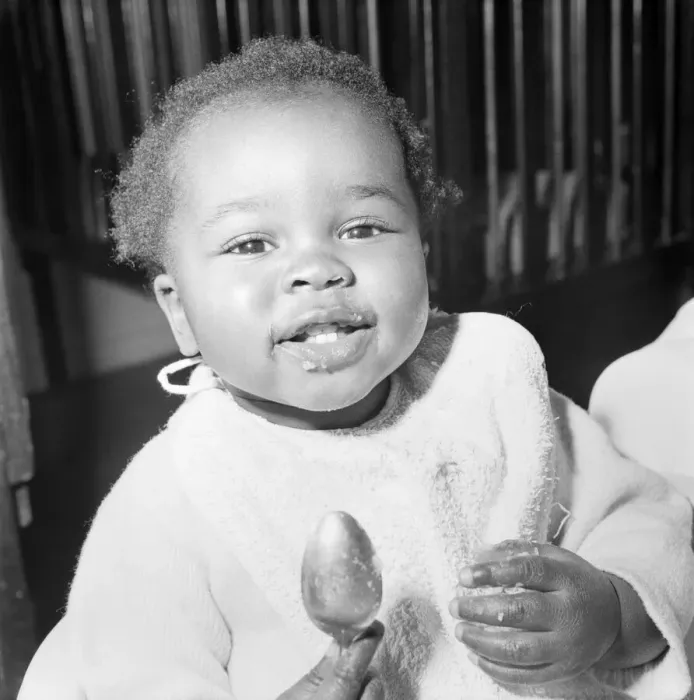 Framed Print : Children expressions at the London County Council day nursery at Cold Harbour Lane