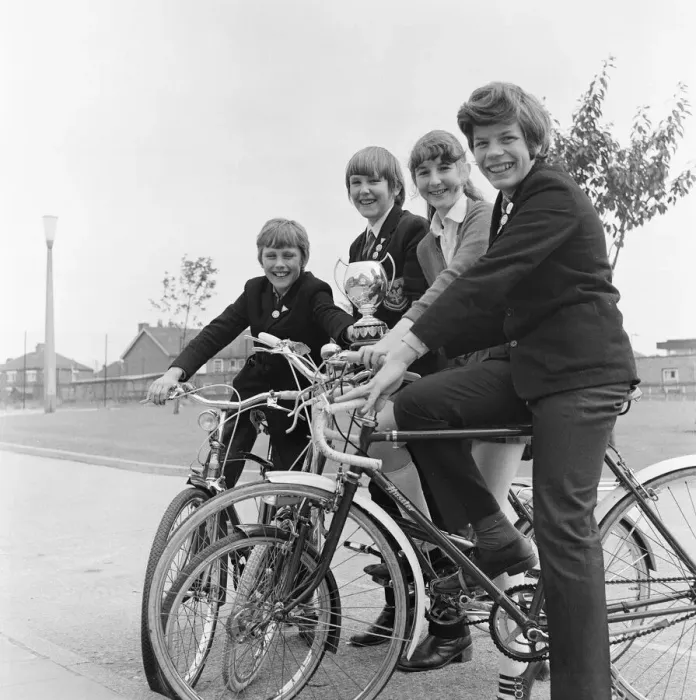 Framed Print : Children at Fairfield School, Stockton-on-Tees, take part in Cycling Proficiency Test Framed Print : Children at Fairfield School, Stockton-on-Tees, take part in Cycling Proficiency Test