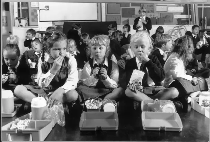 Framed Print : Children of Holy Trinity Primary School in Lewisham can not have school dinners as there