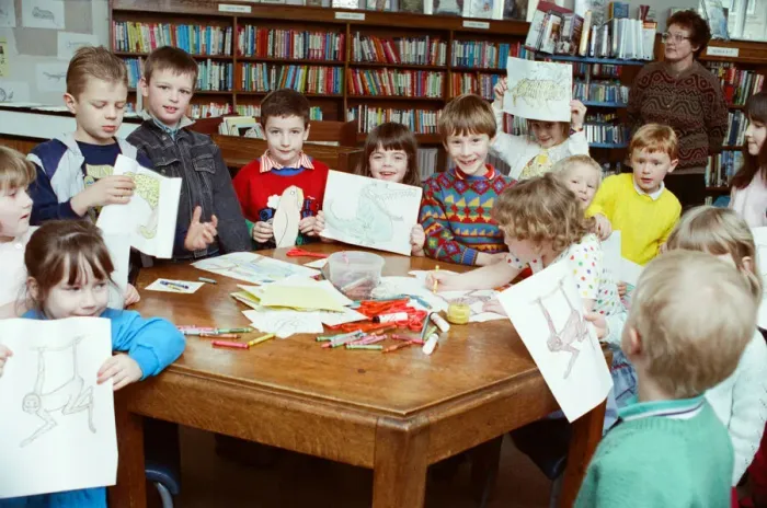 Framed Print : Children at Honley Library indulge in a bit of Jungle Fun Framed Print : Children at Honley Library indulge in a bit of Jungle Fun