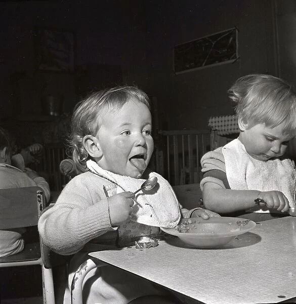 Children at the LCC day Nursery Regency Street South W. London. 1954