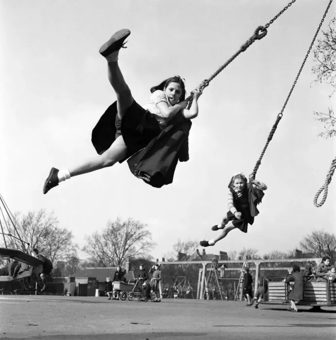 Framed Print : Children at Myatts Park Camberwell. March 1953 D989 Framed Print : Children at Myatts Park Camberwell. March 1953 D989