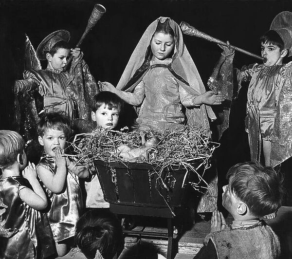 Children from Netherton Nursery School rehearsing a Nativity play at the 20th Century