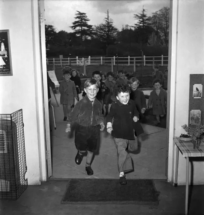 Framed Print : Children participating in class at Cookham Nursery School. October 1952 C4852 Framed Print : Children participating in class at Cookham Nursery School. October 1952 C4852