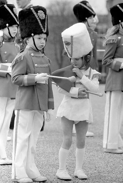 Children: Passing Out Parade: 4 year old Joanne Cardy and 6 year old Kevin Hunt both