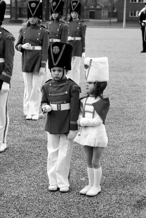 Framed Print : Children: Passing Out Parade: 4 year old Joanne Cardy and 6 year old Kevin Hunt both Framed Print : Children: Passing Out Parade: 4 year old Joanne Cardy and 6 year old Kevin Hunt both