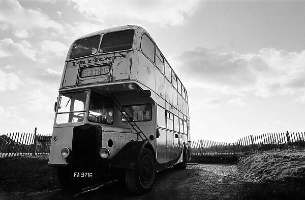 Children play on Woosehill Play Bus, a 1949 vintage bus, pictured 14th January 1986