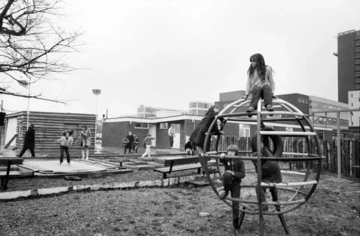 Framed Print : Children playing in the adventure playground at Basildon town centre