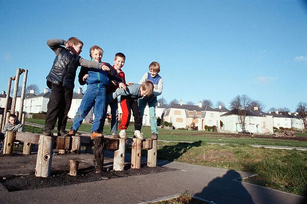 Children playing in Plymouth Estate. 22nd November 1988