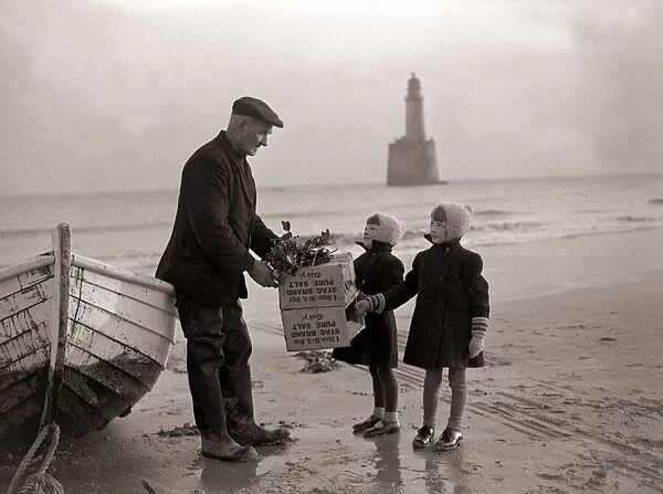Children of the Rattray Head lighthouse keepers hand boatman Old Alick their fathers