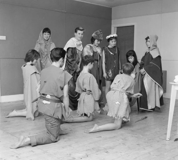 Framed Print : Children in rehearsals for Christmas Play at Pestalozzi Village for Children in