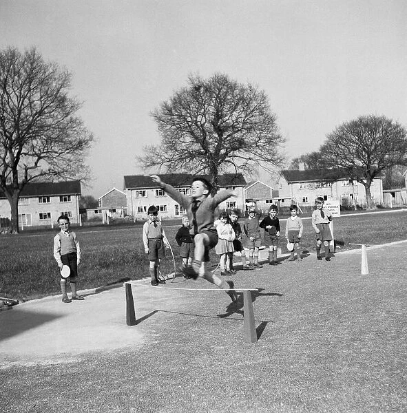 Children at school during the warm weather. 13th March 1954