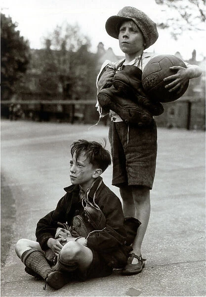 Children Sports Football Fred Abbs, 9 (in cap) and Ted Betts