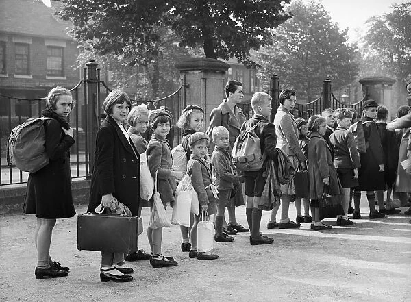 Children of St. Benedicts Road School, Small Heath during their evacuation rehearsal