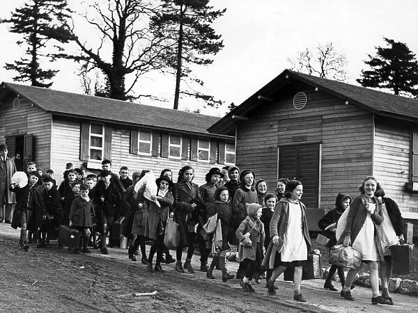 Children from various schools in Liverpool arriving at Colomendy School camp in Wales