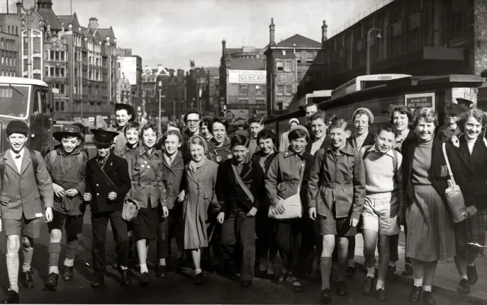 Framed Print : Children walk out of school together after breaking up for their Easter holidays March Framed Print : Children walk out of school together after breaking up for their Easter holidays March