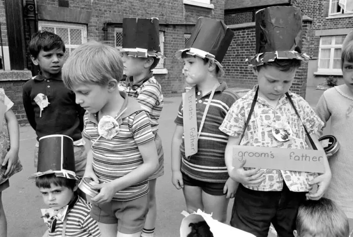 Framed Print : Children: Wedding: Marriage: School Wedding Mockery: School Wedding at the Sir William