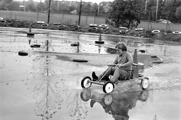 ChildrenIs Go-kart: Rober Spicer on the Skid Pan. October 1972 72-10290-006