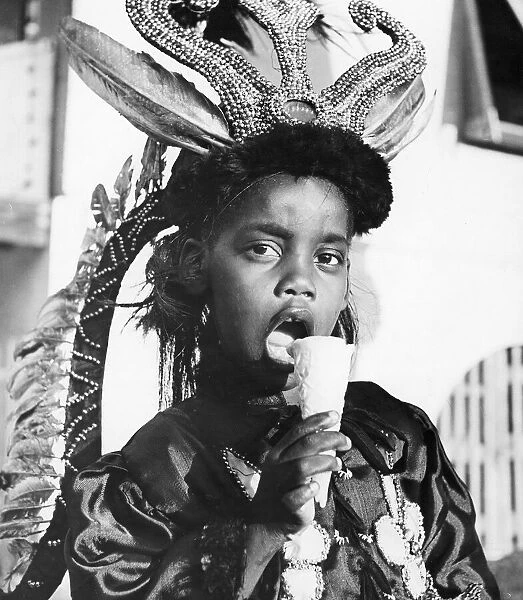 Childrens Carnival in Port of Spain, Trinidad. One of the local children seen here