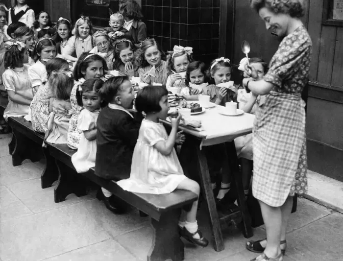 Framed Print : Childrens party at Whitecross St. E. C. This is what the adults saw as they watched