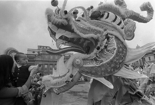 Chinese New Year Celebration Trafalgar Square London February 1977 140ft Chinese