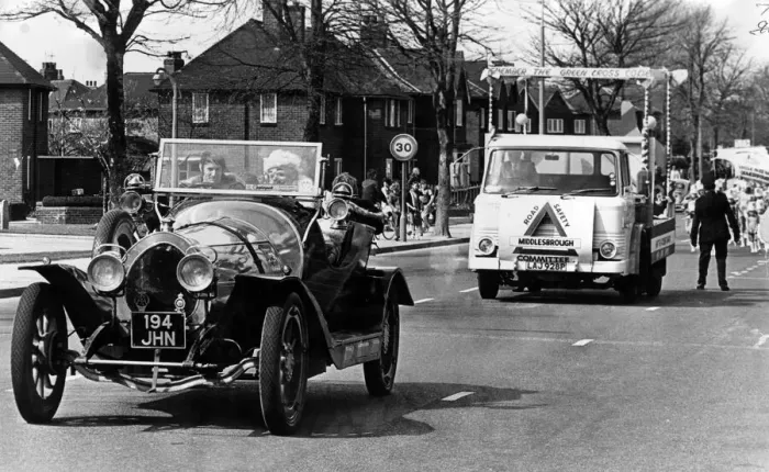 Framed Print : Chitty Chitty Bang Bang leads the procession up Marton Road, Middlesbrough Framed Print : Chitty Chitty Bang Bang leads the procession up Marton Road, Middlesbrough