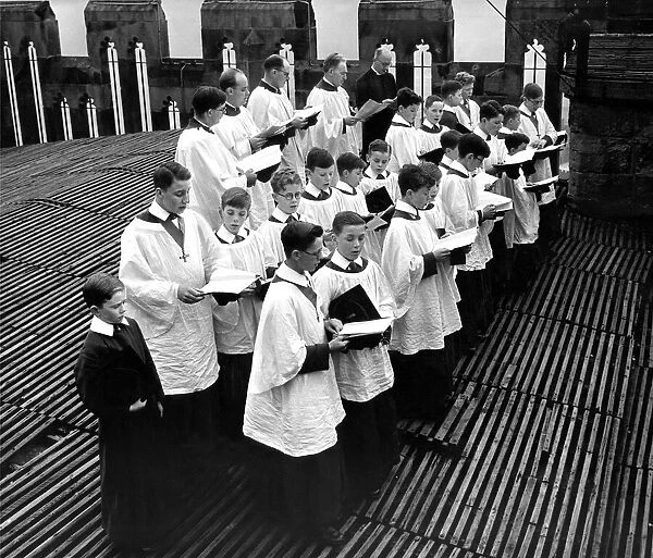 These choir boys climbed to the top of Durham Cathedral