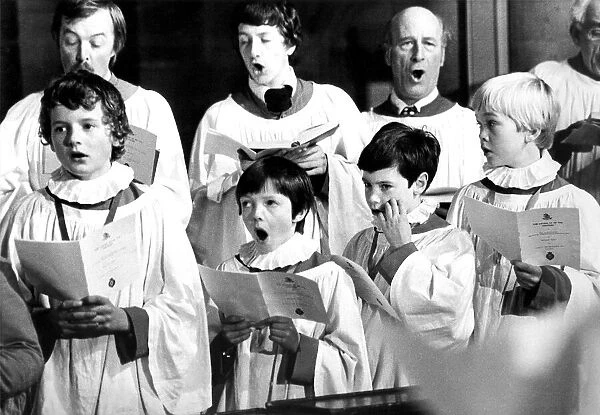 Choristers in Hexham Abbey on November 8, 1979