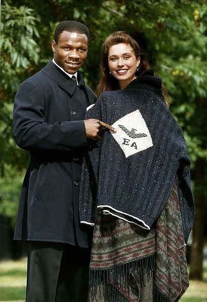 Chris Eubank Boxer with model Phillipa Hilton after donated to the Oxfam for their Dress