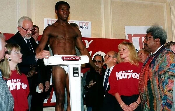 Chris Eubank Boxing at the weigh in for the Benn fight